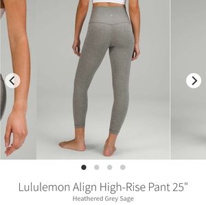 Align leggings size 4 grey sage brand new without tags !